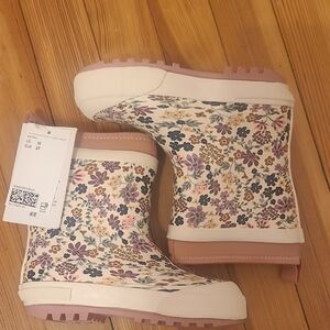 H&M Kids Floral Rain Boots - Pink and Purple